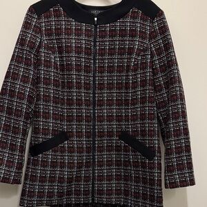Kasper Black and Red Plaid Blazer